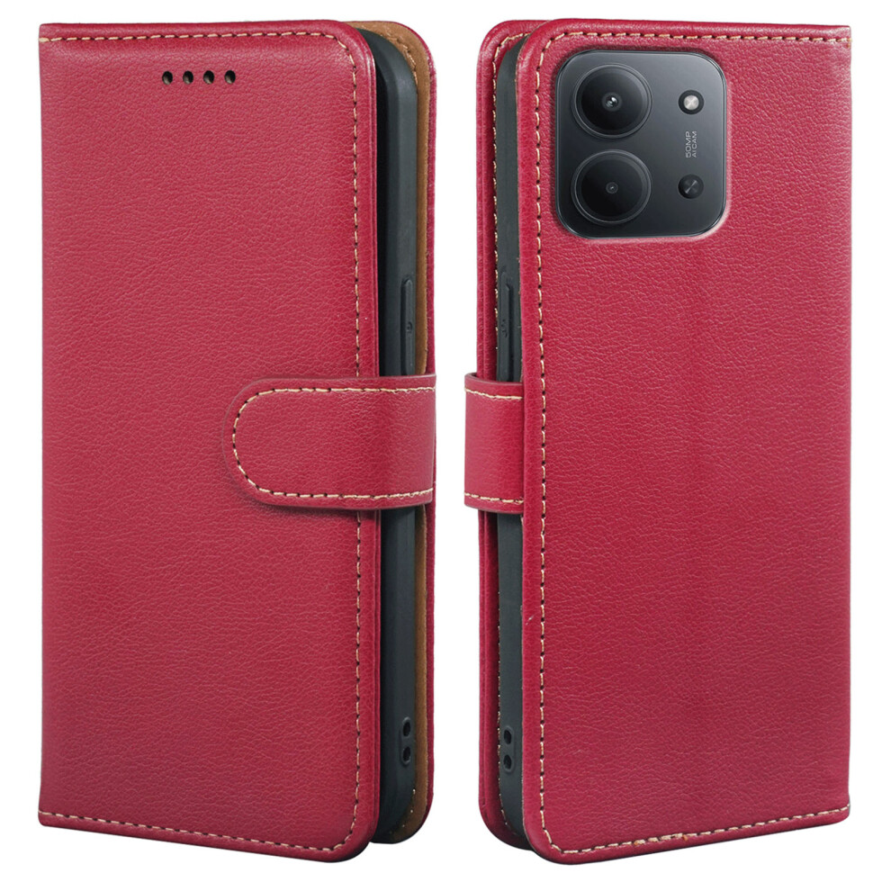 (Red) For Xiaomi Mi 15C 5G (Eu) (173Mm) / 15C 4G (Eu) (173Mm) Case Rfid Blocking Wallet Litchi Texture Leather Phone Cover Magnetic C Red 6914298921647