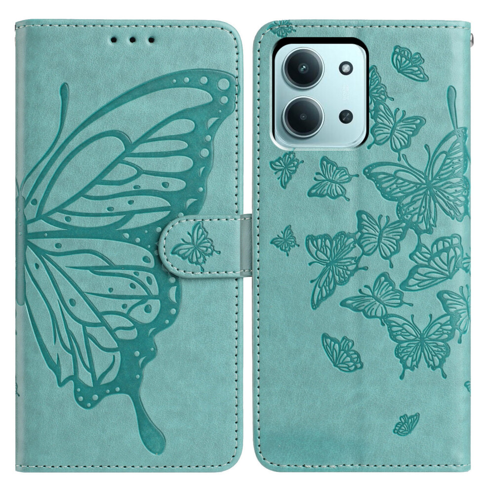 (Green) For Xiaomi Redmi 15C 4G (Global) (171Mm) / Poco C85 4G (171Mm) Case Butterfly Imprint Wallet Stand Pu Leather Flip Phone Cover Wit Green 6914298838853