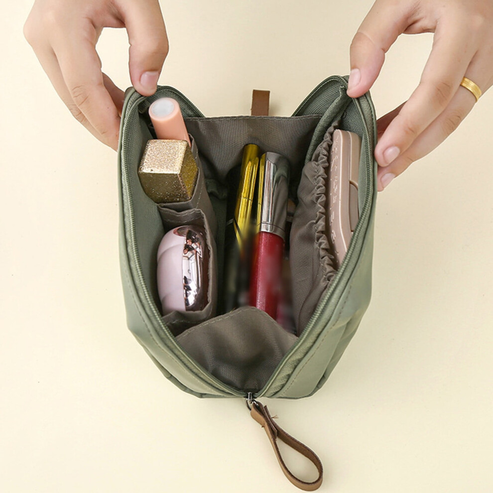 Adzgya nylon cosmetic bag with zipper, travel toiletry pouch