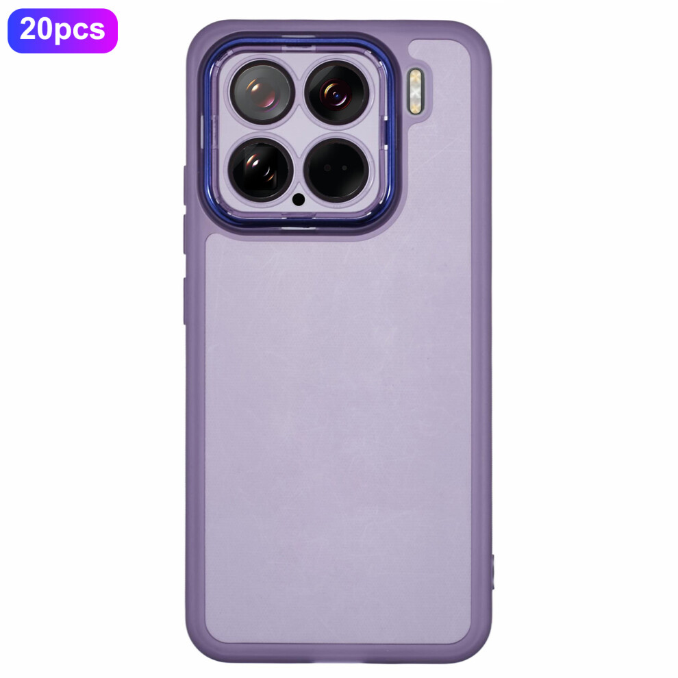 (Transparent ) Bulk Purchasing 20Pcs For Xiaomi 15 Case Electroplated Camera Frame Tpu Phone Cover Precise Cutouts Purple 6914294266933