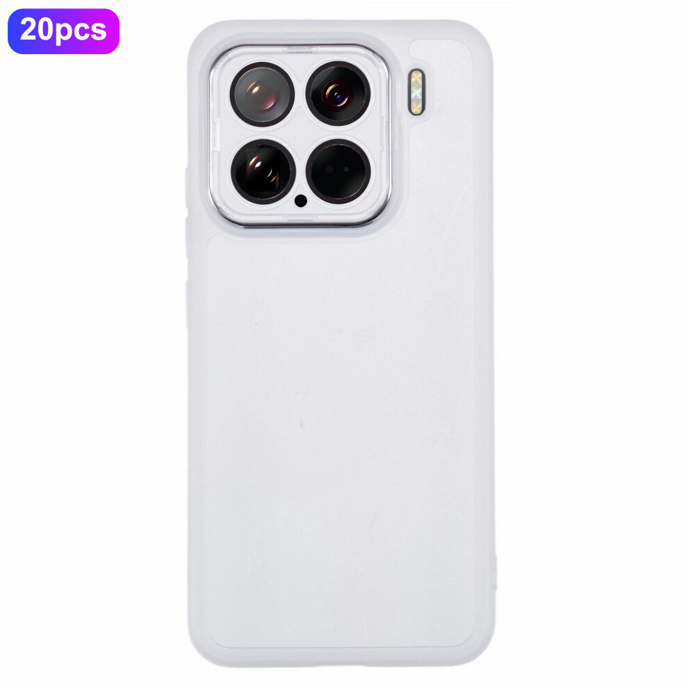 (Transparent ) Bulk Purchasing 20Pcs For Xiaomi 15 Case Electroplated Camera Frame Tpu Phone Cover Precise Cutouts White 6914291337735