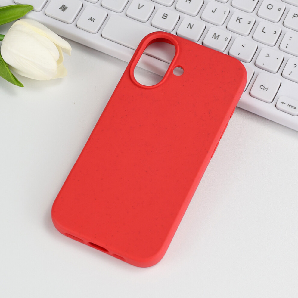 (Red) For Iphone 17 Case Biodegradable Wheat Straw + Tpu Matte Phone Cover Red 6914292681509