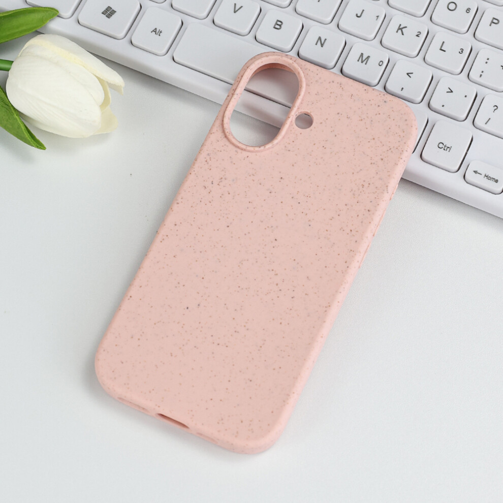 (Pink) For Iphone 17 Case Biodegradable Wheat Straw + Tpu Matte Phone Cover Pink 6914297991818