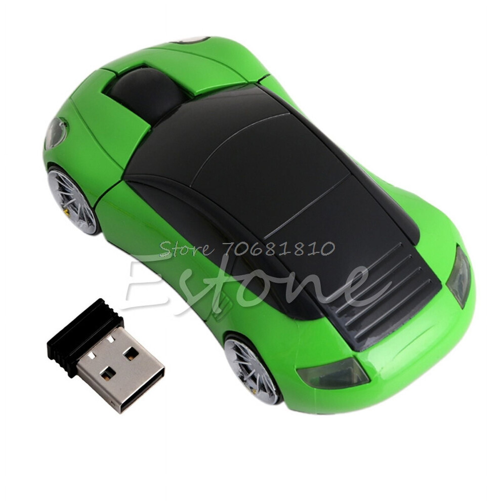 2.4Ghz Optical Wireless Mouse Car-Shaped Usb Receiver 972745801962