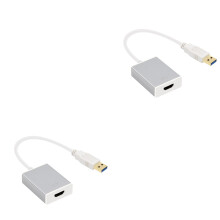 USB 3.0 to Video Adapter 1080P Silver 2 pcs