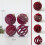 Christmas tree decorations plush wine red balls 4 pcs 1