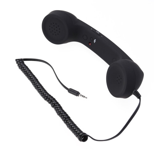 3.5mm Retro Telephone Handset Black Adjustable Tone 1