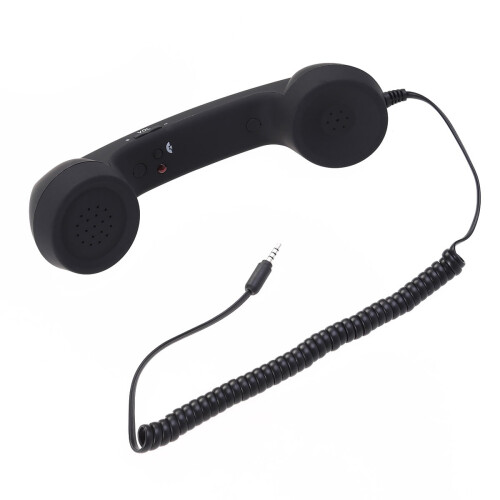 3.5mm Retro Telephone Handset Black Adjustable Tone 2
