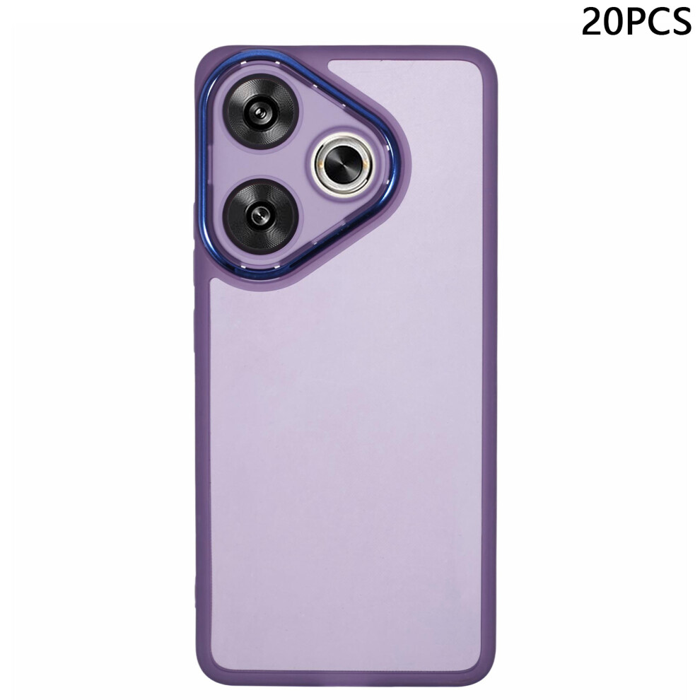 (Transparent ) Bulk Purchasing 20Pcs Tpu Case For Xiaomi Redmi Turbo 3 5G / Poco F6 5G Electroplated Camera Frame Phone Cover Precise Cutouts Purple 6914299906735