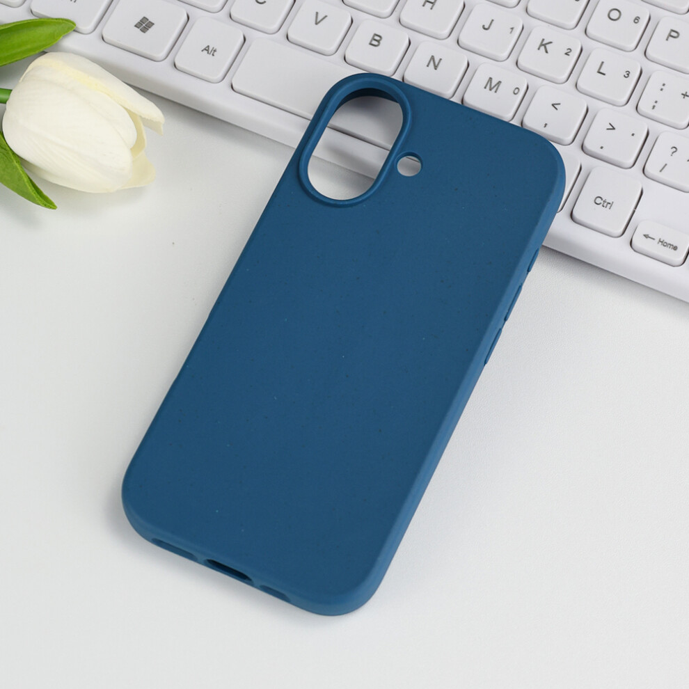 (Blue) For Iphone 17 Case Biodegradable Wheat Straw + Tpu Matte Phone Cover Blue 6914295217552