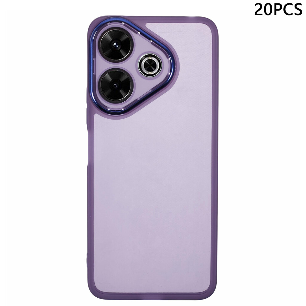 (Transparent ) Bulk Purchasing 20Pcs For Xiaomi Redmi 13 4G Case Electroplated Camera Frame Tpu Phone Cover Precise Cutouts Purple 6914292083341