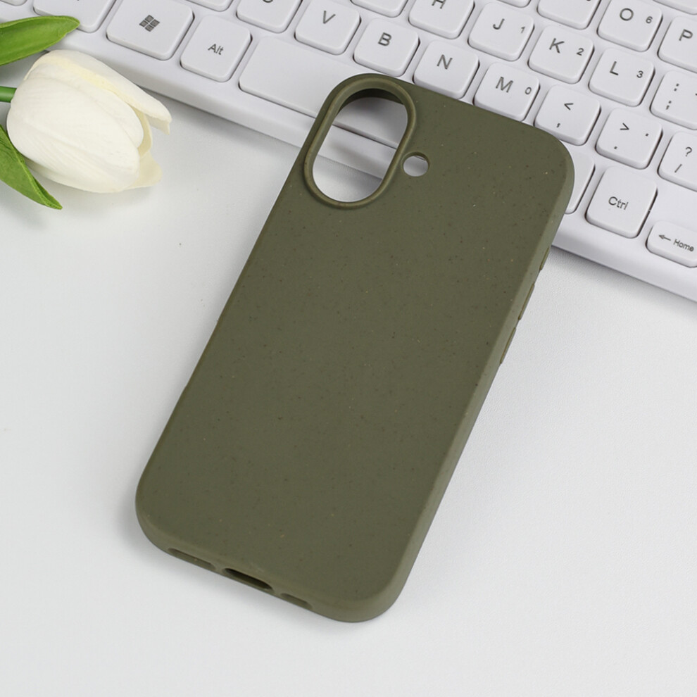 (Blackish ) For Iphone 17 Case Biodegradable Wheat Straw + Tpu Matte Phone Cover Green 6914296253610