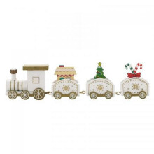 Train de Noël en bois peint, décoration de Noël, jouet cadeau pour enfant, ornement de table, mini locomotive, cadeau de fête