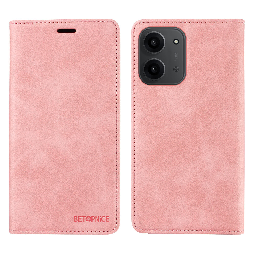 (Pink) Betopnice For Xiaomi Redmi 15C 4G (Global) (171Mm) / Poco C85 4G (171Mm) Case Magnetic Closure Rfid Blocking Wallet Stand Leather Pink 6914297565385