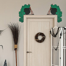 Halloween-säästöt! Avtoify Halloween-koristeet, kohtauskoristeet rautaisilla ovenripustuskulmilla Halloween-kurpitsa- ja aave-ovenkulmakoriste