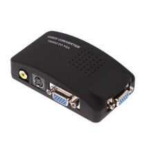 RCA and S-Video to VGA converter box with power supply
