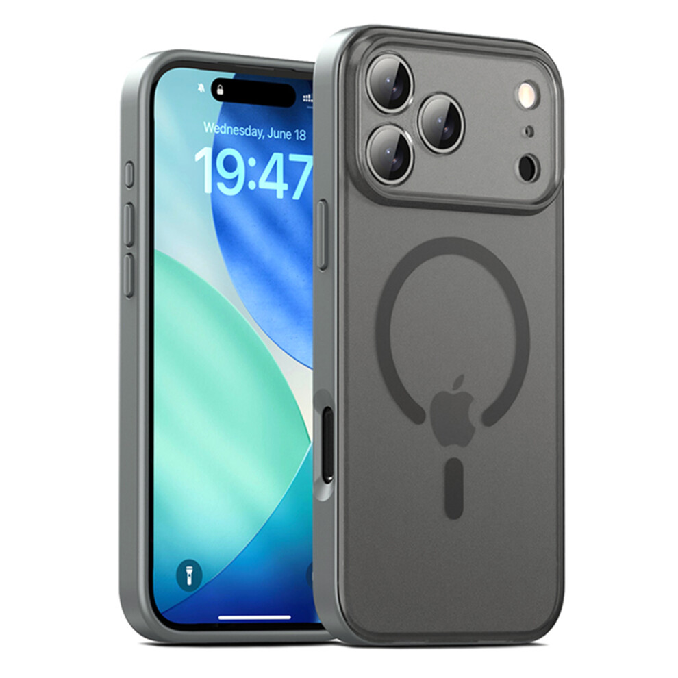 (Grey) Ipaky For Iphone 17 Pro Max Magnetic Case Shockproof Pc + Tpu Matte Phone Cover Grey 6914294929524