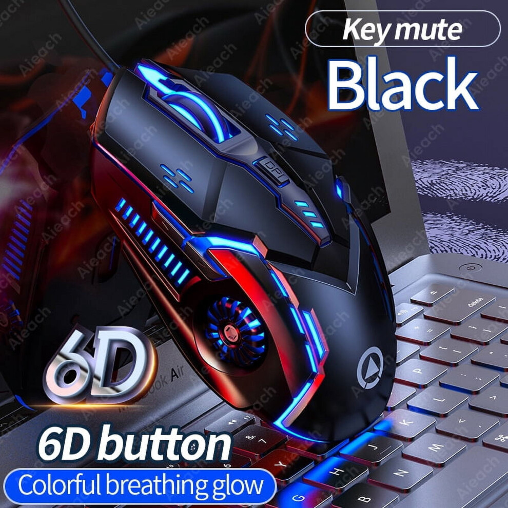 Mechanical Gaming Mouse Wired 6-Button Backlit Silent Dpi 972745801917