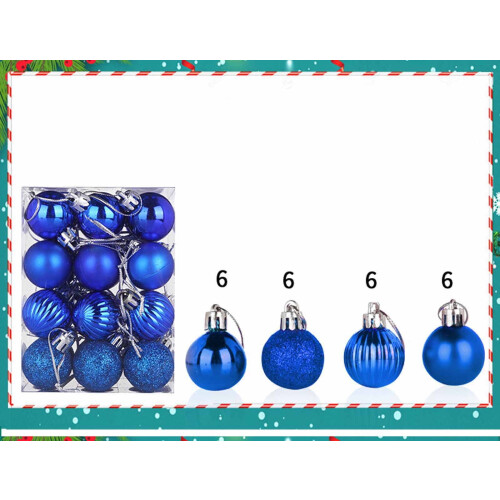 Christmas Balls Blue 30mm 48 Pieces