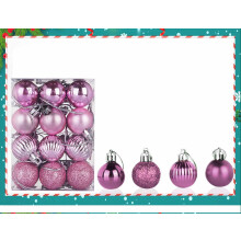 Christmas Balls Pink 1.18 Inch 48 Pieces