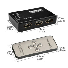 TV plastic video splitter 1080P 5-port remote control