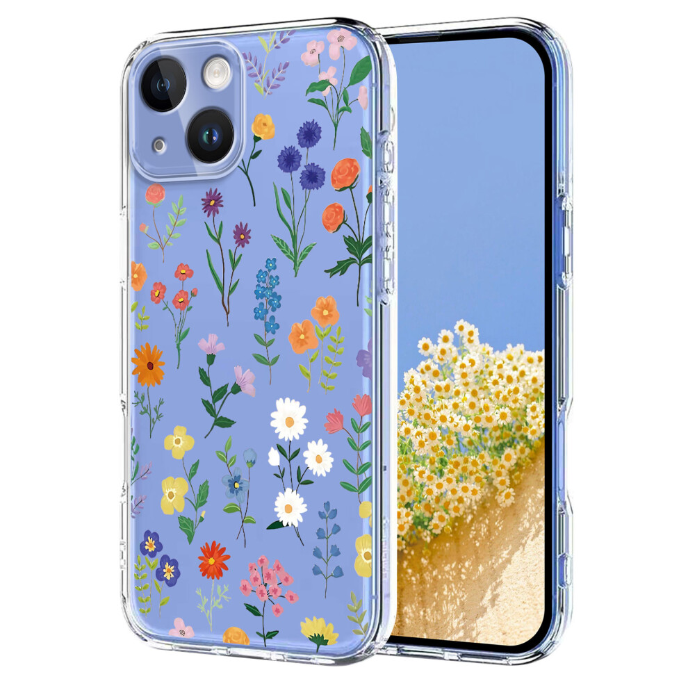 (Daisies) For Iphone 15 Case Butterfly Floral Pattern Printing Tpu Phone Back Cover 6914291088187