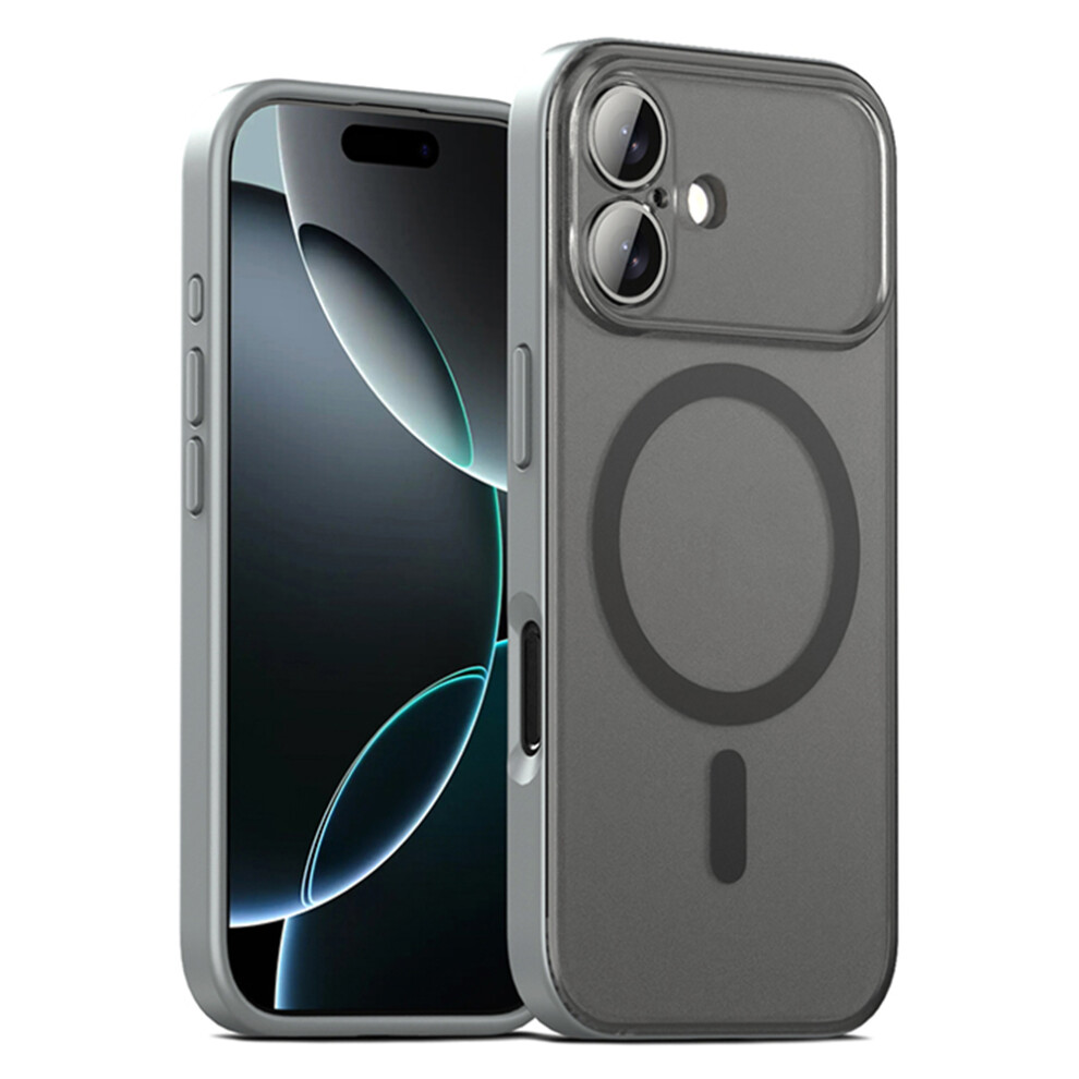 (Grey) Ipaky For Iphone 17 Magnetic Case Shockproof Pc + Tpu Matte Phone Cover Grey 6914298833216