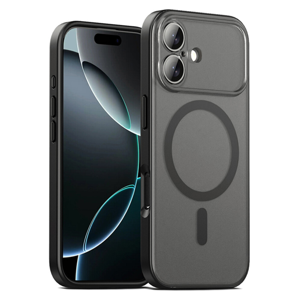 (Black) Ipaky For Iphone 17 Magnetic Case Shockproof Pc + Tpu Matte Phone Cover Black 6914297699103