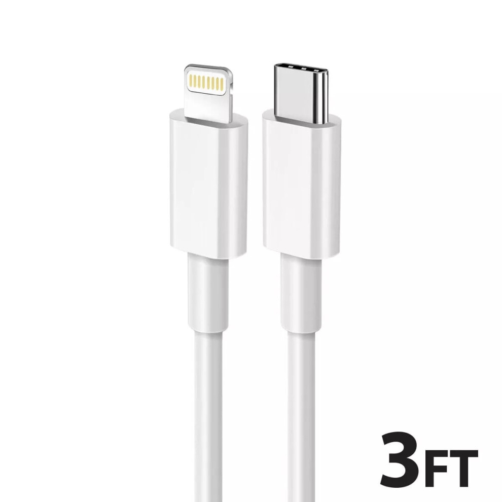 Usb-C To Lightning Cable 3 Ft White 900881675345