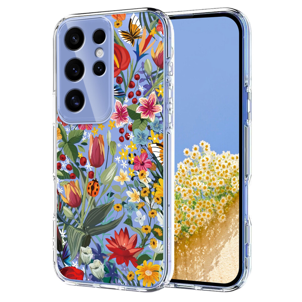 (Lilies) For Samsung Galaxy S25 Ultra Case Butterfly Floral Pattern Printing Tpu Phone Back Cover 6914293849649