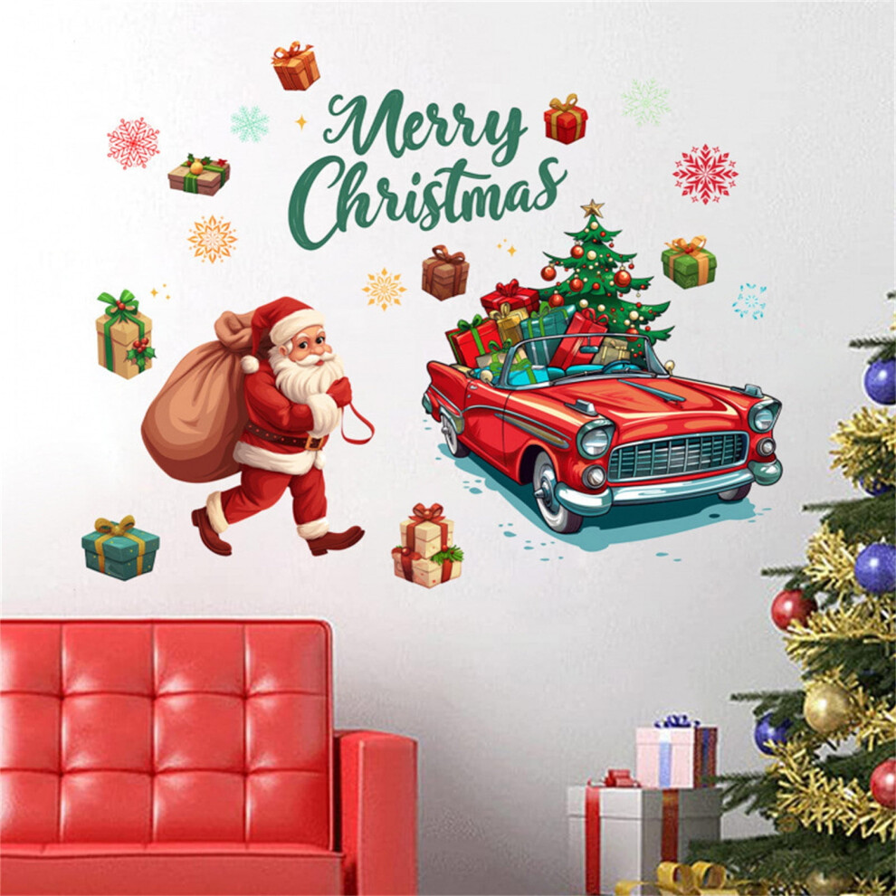 Cailmei Santa Claus Wall Stickers For Living Room Holiday 900881694575