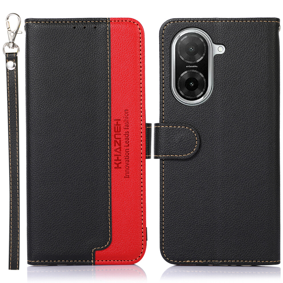 (Black) Khazneh For Xiaomi Redmi A5 Nfc (Eu) (173.45Mm) Case Rfid Blocking Wallet Pu Leather Phone Cover With Strap Black 6914296432541