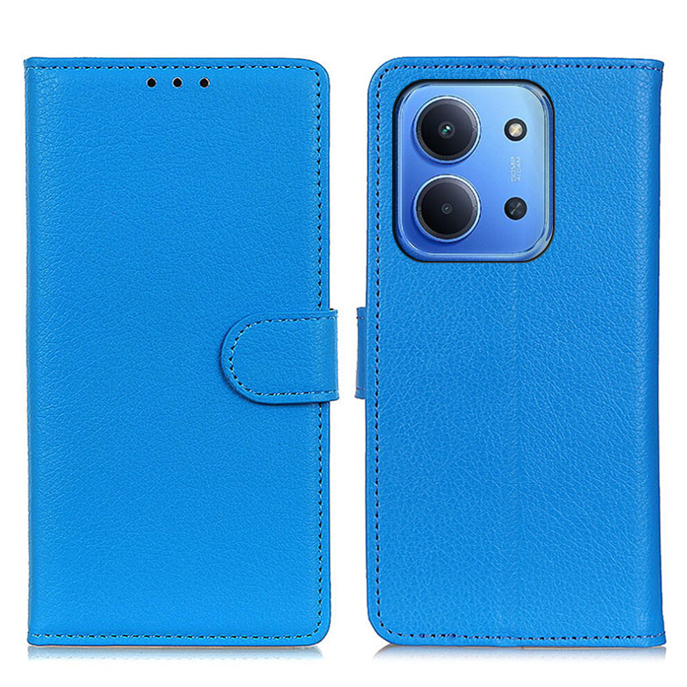 (Blue) For Xiaomi Redmi 15C 5G (Eu) (173Mm) / 15C 4G (Eu) (173Mm) Wallet Case Pu Leather Phone Cover Litchi Texture Blue 6914291130503