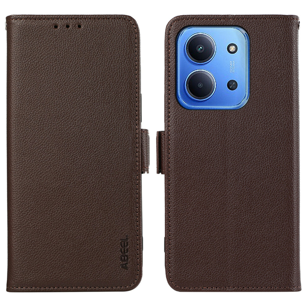 (Brown) Abeel For Xiaomi Redmi 15C 5G (Eu) (173Mm) / 15C 4G (Eu) (173Mm) Case Litchi Texture Leather Rfid Blocking Phone Cover Brown 6914294686229