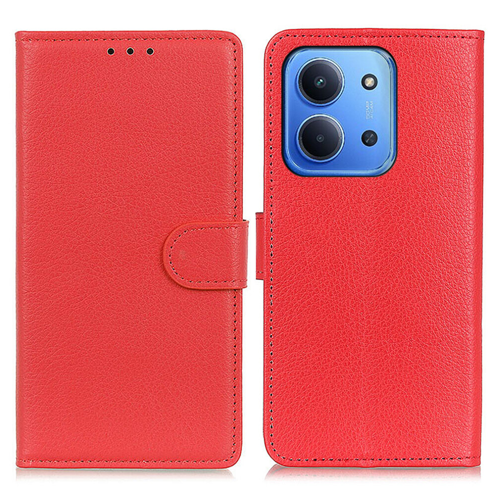 (Red) For Xiaomi Mi 15C 5G (Eu) (173Mm) / 15C 4G (Eu) (173Mm) Wallet Case Pu Leather Phone Cover Litchi Texture Red 6914294724037