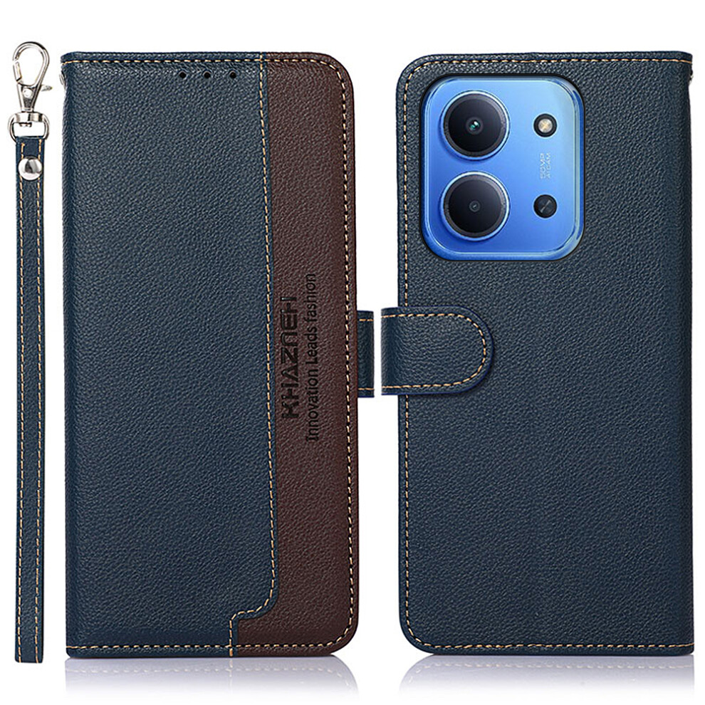 (Blue) Khazneh For Xiaomi Redmi 15C 4G (Global) (171Mm) / Poco C85 4G (171Mm) Case Rfid Blocking Wallet Pu Leather Phone Cover With Strap Blue 6914291286064
