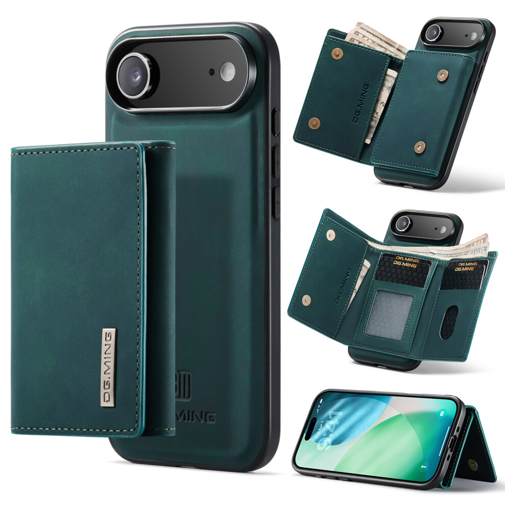 (Green) Dg.ming M1 Series For Iphone Air Case Kickstand Pu Phone Cover With Detachable Wallet Green 6914290853359