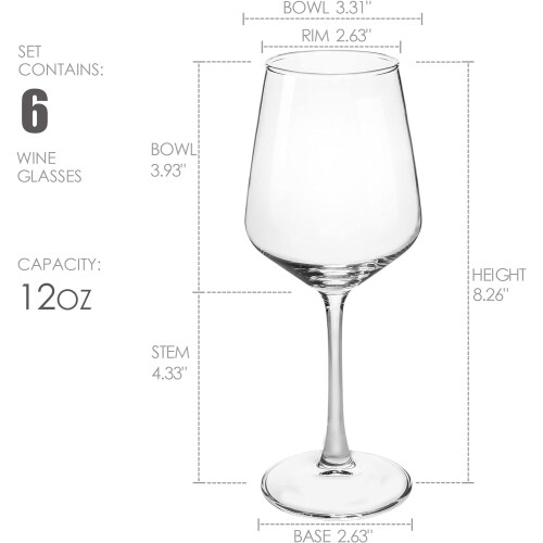 Ensemble de 8 verres à vin, 35 cl, rouge et blanc 1