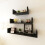 Black MDF U-Shaped Wall Shelf Book DVD Storage 3 5