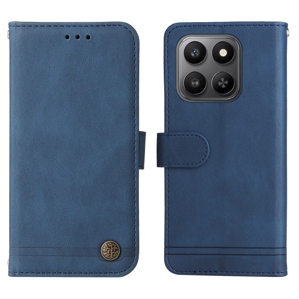 (Blue) For Honor 400 Smart 5G / 4G / X7d 4G Leather Wallet Cases Skin Touch Phone Cover Stand With Strap Blue 6914296547535