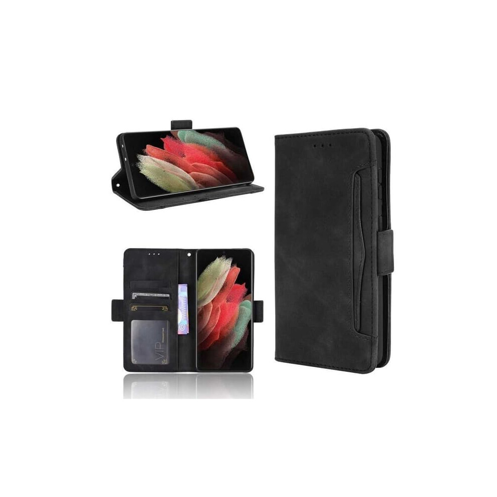 Samsung S23 Ultra Wallet Case Pu Leather 6-Compartment Black 962125202359
