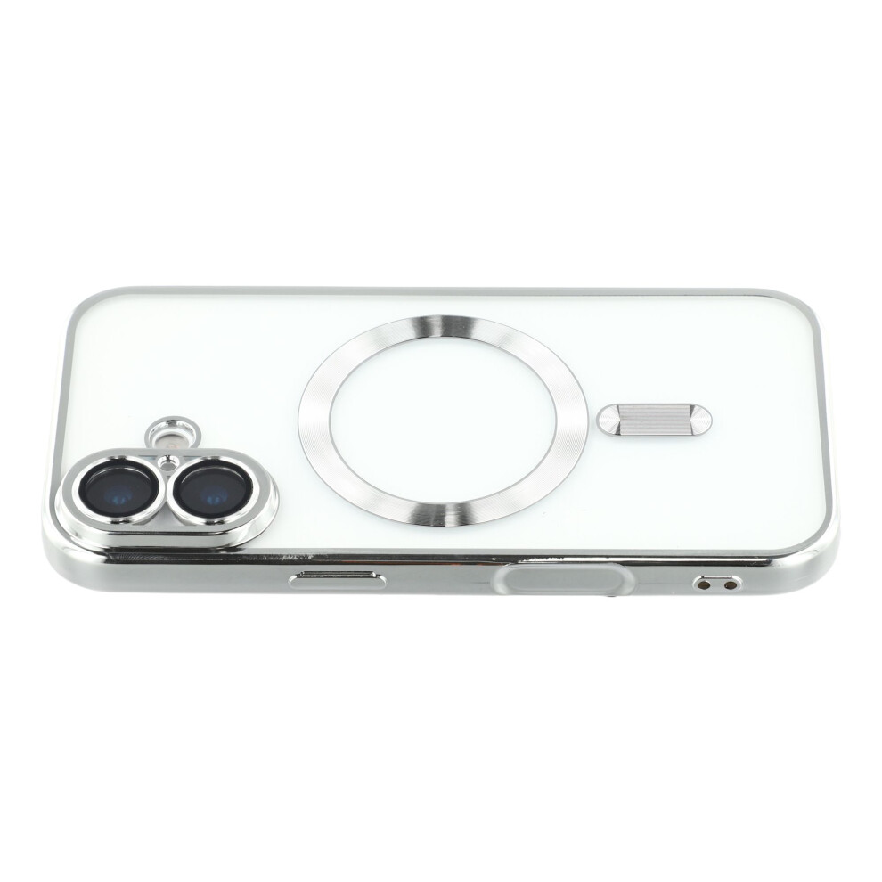 (Silver) For Iphone 17 Case Compatible With Magsafe Electroplated Tpu Phone Cover With Lens Film Silver 6914293847720