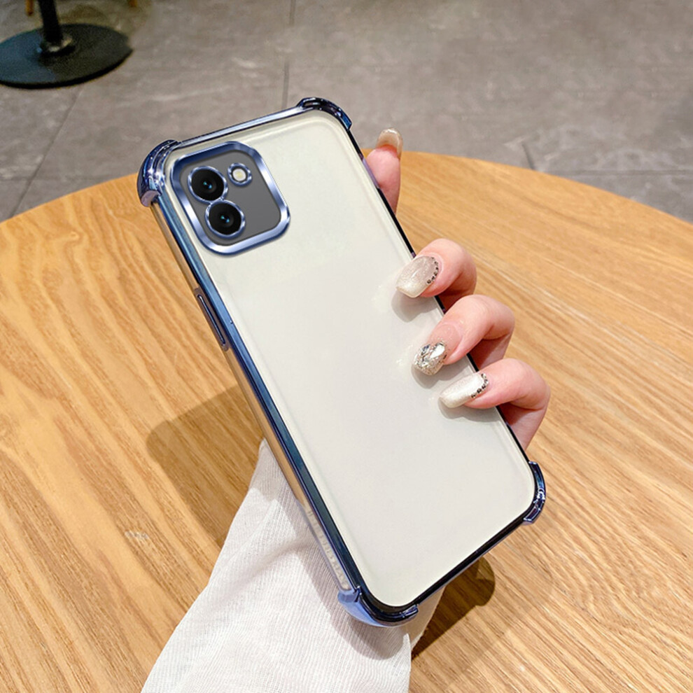 (Blue) For Samsung Galaxy A06 4G Case Reinforced Corners Tpu Clear Back Cover Blue 6914296629835