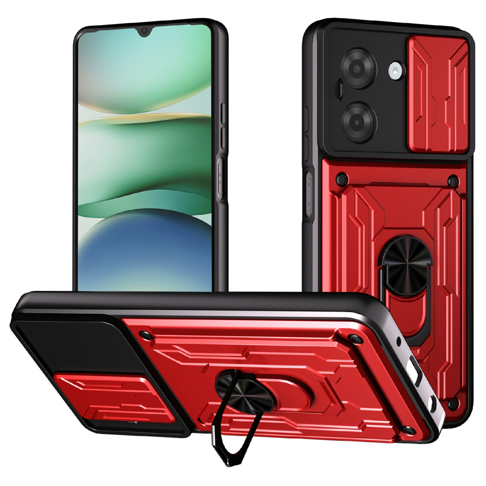 (Red) For Xiaomi Mi A5 Nfc (Eu) (173.45Mm) Case Pc + Tpu Kickstand Phone Back Cover With Camera Slider Red 6914298212462