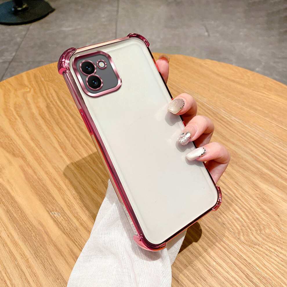 (Pink) For Samsung Galaxy A06 4G Case Reinforced Corners Tpu Clear Back Cover Pink 6914292965814