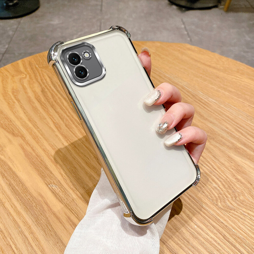 (Silver) For Samsung Galaxy A05 4G Case Reinforced Corners Tpu Clear Back Cover Silver 6914294627994