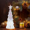 Glass Christmas Tree with Timer Lights Gold Star 9.84 Inch 1