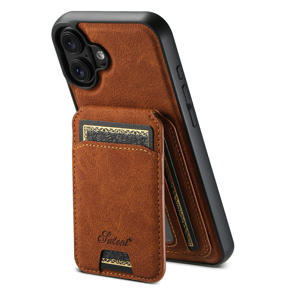 (Khaki) Suteni H16 For Iphone 17 Case Compatible With Magsafe Kickstand Phone Cover Detachable Card Holder 6914296625516