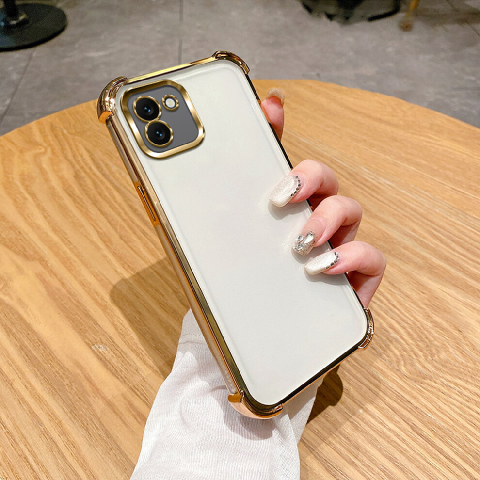 (Gold) For Samsung Galaxy A05 4G Case Reinforced Corners Tpu Clear Back Cover Gold 6914297681016