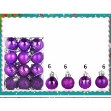 Christmas Balls Purple 24 pcs 30 mm